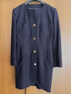 香奈兒 寶藍色 洋裝 膝蓋長 法國製 古董 手寫標籤