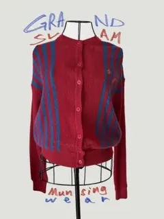 Grand Slam カーディガン 赤 ストライプ B 78-84