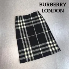BURBERRY LONDON チェック柄 ウール ひざ丈 タイトスカート 38