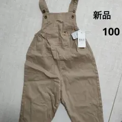 ポロベビー サロペット オーバーオール ベージュ くま 刺繍 お出かけ