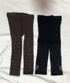 ベビースパッツ・レギンス タイツ 2点セット ドットハート柄