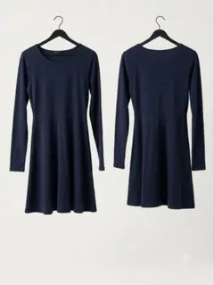 FOREVER 21 長袖 カットソーワンピース ネイビー M