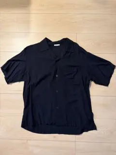 開襟Tシャツ ブラック　S