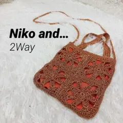 Niko and…2Way オレンジ 緋色 メタリックショルダーバッグ