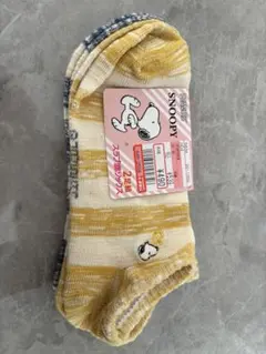 スヌーピー ストライプソックス 2足セット