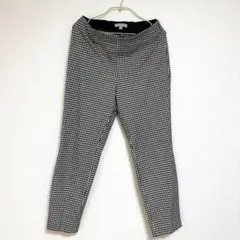 エイチアンドエムH&Mストレッチパンツ 白黒 モノトーンチェック 楽ちんLサイズ