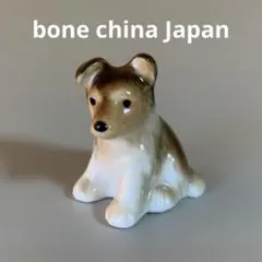 【美品希少】bone china Japan 陶器 置物 ミニチュア 子犬 a