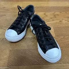 コンバース オールスター PLTS 厚底 エナメル 黒24.5cm ローカット