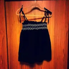 キャミソール 刺繍 LLサイズ Black