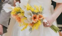 ウェディングブーケ カラフル造花