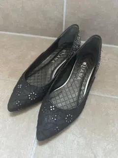 最終値下げ！DIANA ブラックビジューパンプス 24cm