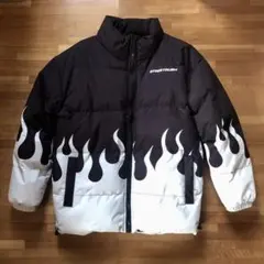 メンズ冬用アウター [黒・白] ファイヤー柄