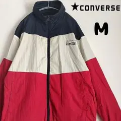 コンバース　オールスター　ナイロン　ジャケット　M　長袖　ビッグロゴ　ブルゾン