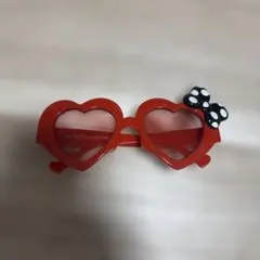 ミニーマウス ハート型サングラス 赤