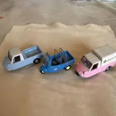 ミニカー 3台セット トラック バン 三輪車