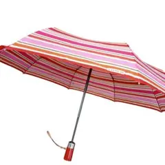 COACH/残1点/折りたたみ傘/梅雨アイテム/色鮮やか/ストライプ/即日発送