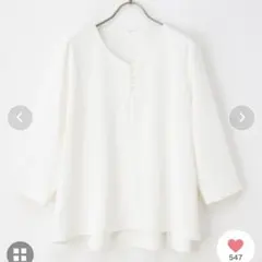 Honeys ７分袖パール釦ブラウス