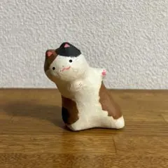 ちぎり和紙　のぞき猫　三毛猫
