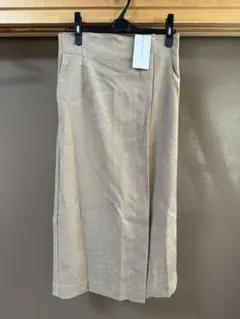 【新品未使用】巻きスカート風 ベージュ タイトスカート コーディロイ サロペット