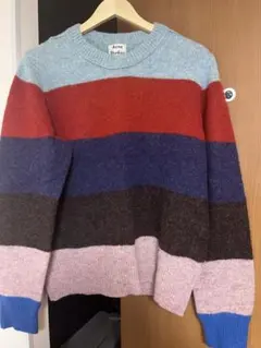 値下げ中）Acne Studios ダメージボーダーニットセーター - メルカリ