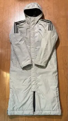 adidas アディダス　ベンチコート フード付き　Mサイズ　グレー