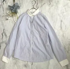 アースミュージックアンドエコロジー　長袖シャツ　ストライプ　シンプル