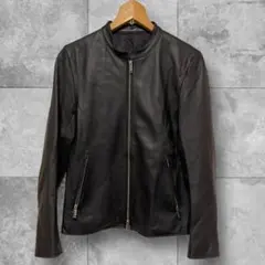 STUDIOUS ブラック レザー シングルライダース サイズ2 羊革　ラム　黒