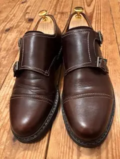 パラブーツ　ウィリアム　カフェ　7-1/2 26cmダブルモンクストラップ