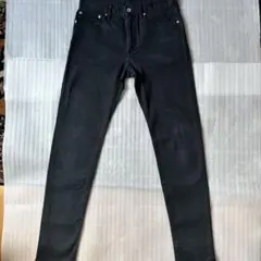 GU ブラックデニム スキニーパンツ メンズ 黒 細身 ストレッチ 美シルエット