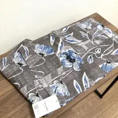 浴衣　グレー　ラナンキュラス　新品未使用　フリーサイズ