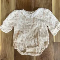 アイボリー花柄ロンパース 80cm