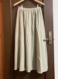 【新品未使用タグ付】 r*p*s リネンギャザースカート　カーキ　ベージュ系