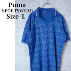 Puma プーマ　Tシャツ　襟付き　ブルー　サイズᒪ　スポーツ　メンズ
