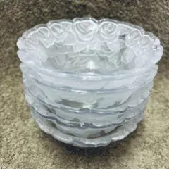 昭和レトロSOGA 透明ガラス ローズ柄デザートボウル 5個セット