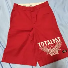 最終価格　TOTALFAT Dickies コラボ ハーフパンツ レッド