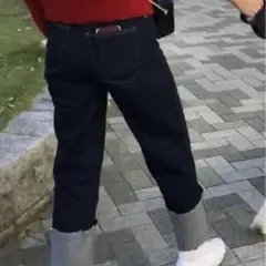 ZARA ダークブルー ワイドレッグデニム