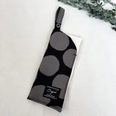 にじみドットブラック　メガネケース　ハンドメイド