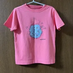 【モンベル】半袖Tシャツ ピンク 動物柄　110㎝