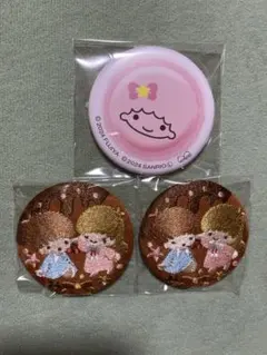 値下げ　リトルツインスターズ　缶バッジ　３個セット