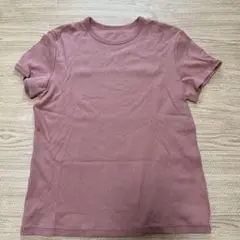 ユニクロ UNIQLO リブT ピンク XL