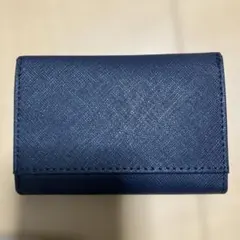【未使用品】ネイビー サフィアーノレザー 名刺入れ カードケース
