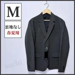 メンズ ジャケット M 春夏秋 ブレザー スーツ テーラード グレー チェック柄