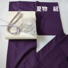 洗える着物　夏物　葡萄鼠色　色無地　絽　単品出品！のサムネイル