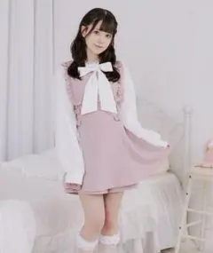 palelfy レースボウタイコンビネゾン ピンク