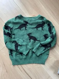 H&M 恐竜柄ニットセーター 緑色　EUR92