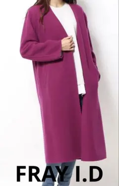 FRAY I.D リバーノーカラーコート ピンク　0 S