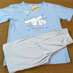 W☆新品☆シナモロール☆パジャマ☆サイズＭ☆半袖・半パンツ☆サックスのサムネイル