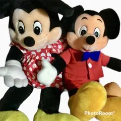 ディズニー　ミッキーマウス　ミニーマウス　ぬいぐるみ　レトロ