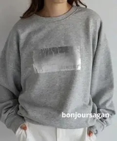 新品未開封★ オーバーサイズ箔プリントスウェット　ボンジュールサガン enc