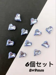 No.7 歪みハートネイルパーツ ライトブルー　S